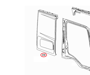 Панель кабины боковая правая MB Actros MP4  A9606300207