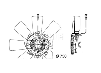 Вискомуфта  в сборе с крыльчаткой d=750mm 8 лопастей Volvo FH12/16 