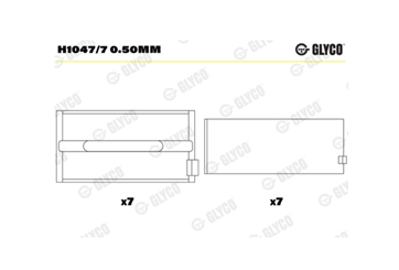 Вкладыши коренные к-т +0.50 !(7пар) Iveco 190-36.440E42 8210.02/22/42/L