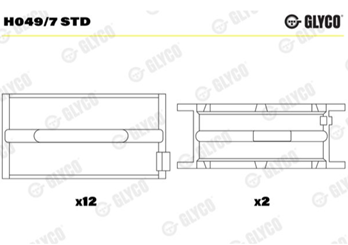 Вкладыши коренные ком-кт на 6 цил. MAN 51011130044